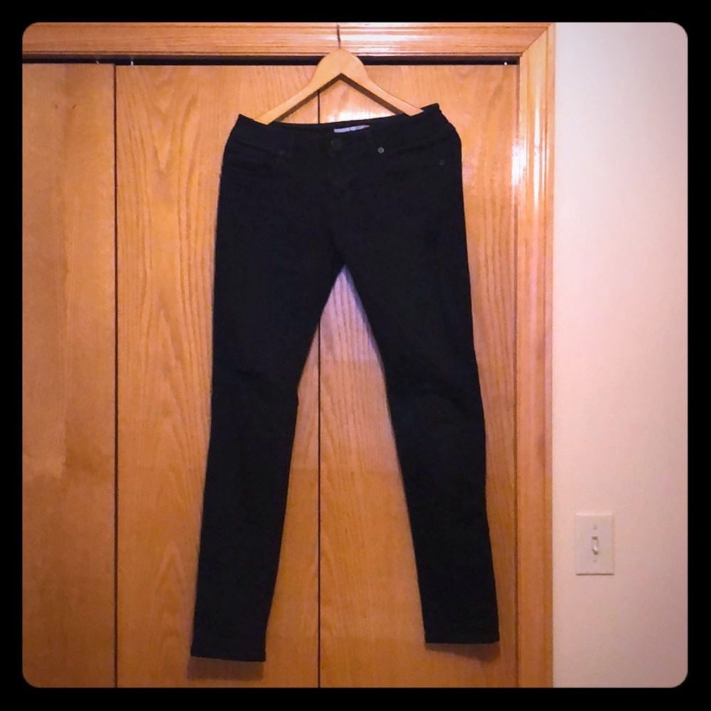 CAbi Black Distressed Slim Boyfriend Denim